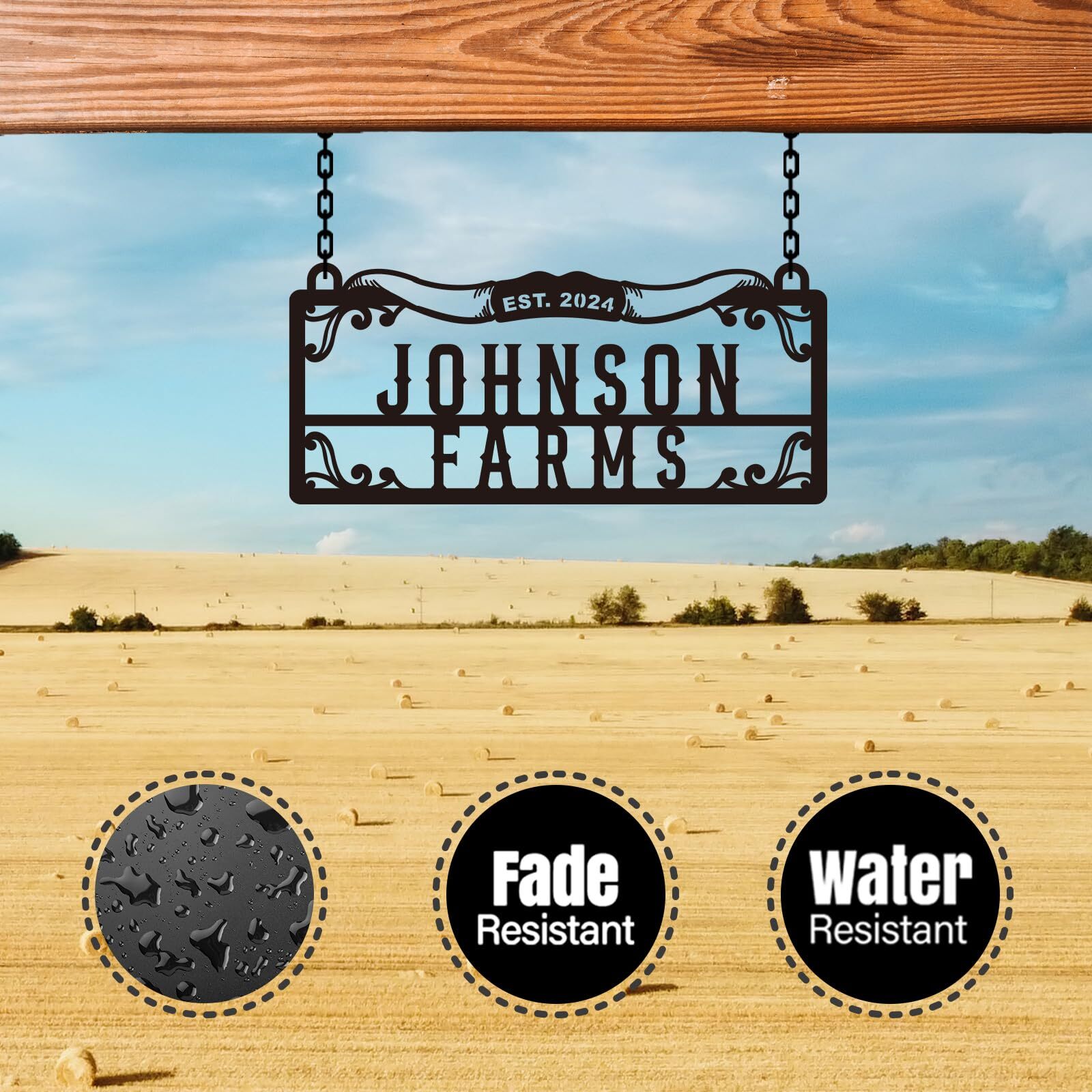 Personalized Metal Farmhouse Sign,Custom Metal Farm Sign,Metal Family Name Sign
