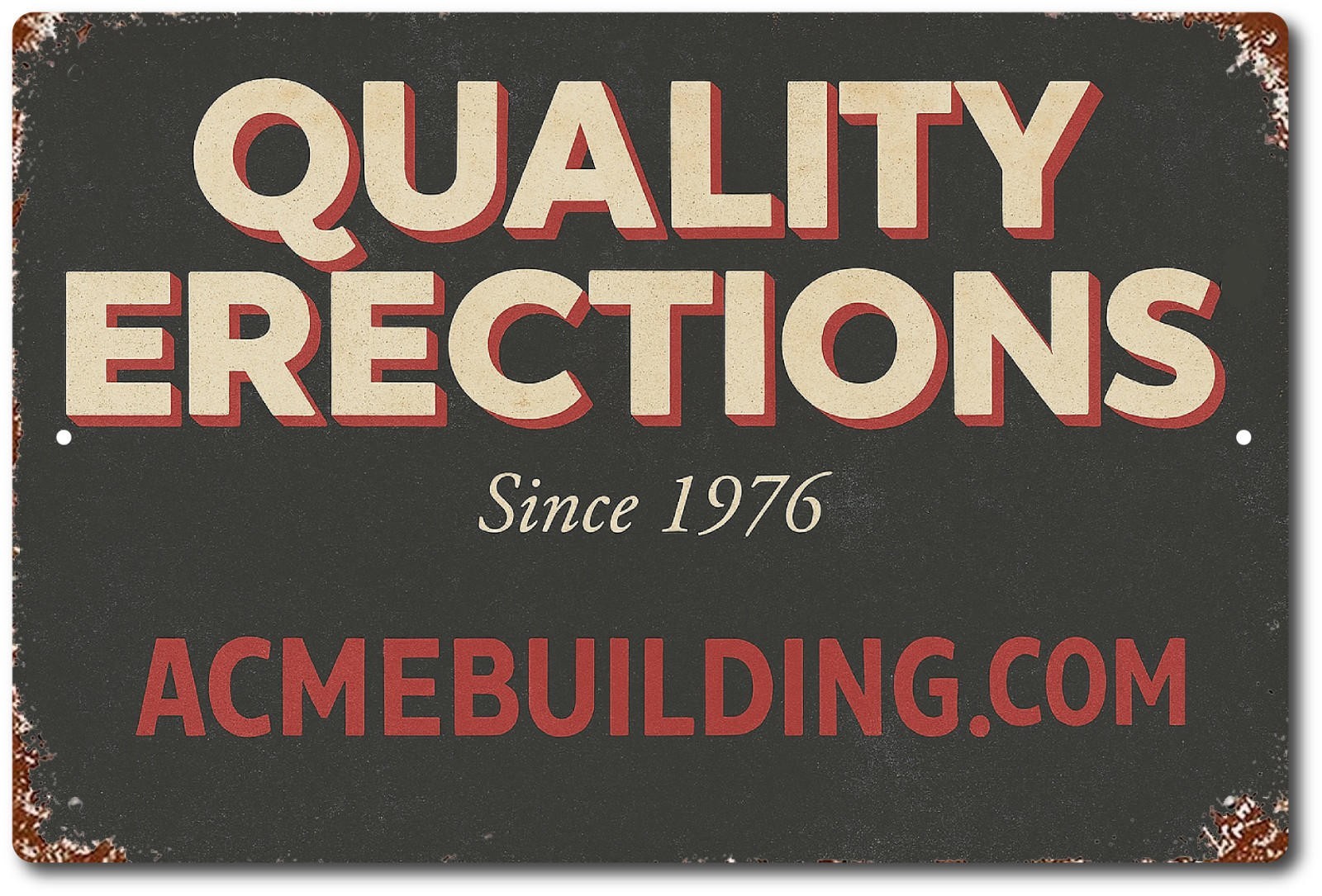 Erections Sign Aluminum Vintage 12×8 Rectangle Man Cave Decor Glossy