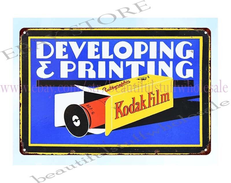 Kodak Film Developing & Printing metal tin sign collector reproductions