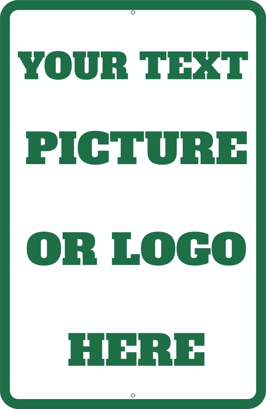 Custom Personalized Text Logo Or Picture Here Outside or In Aluminum Sign