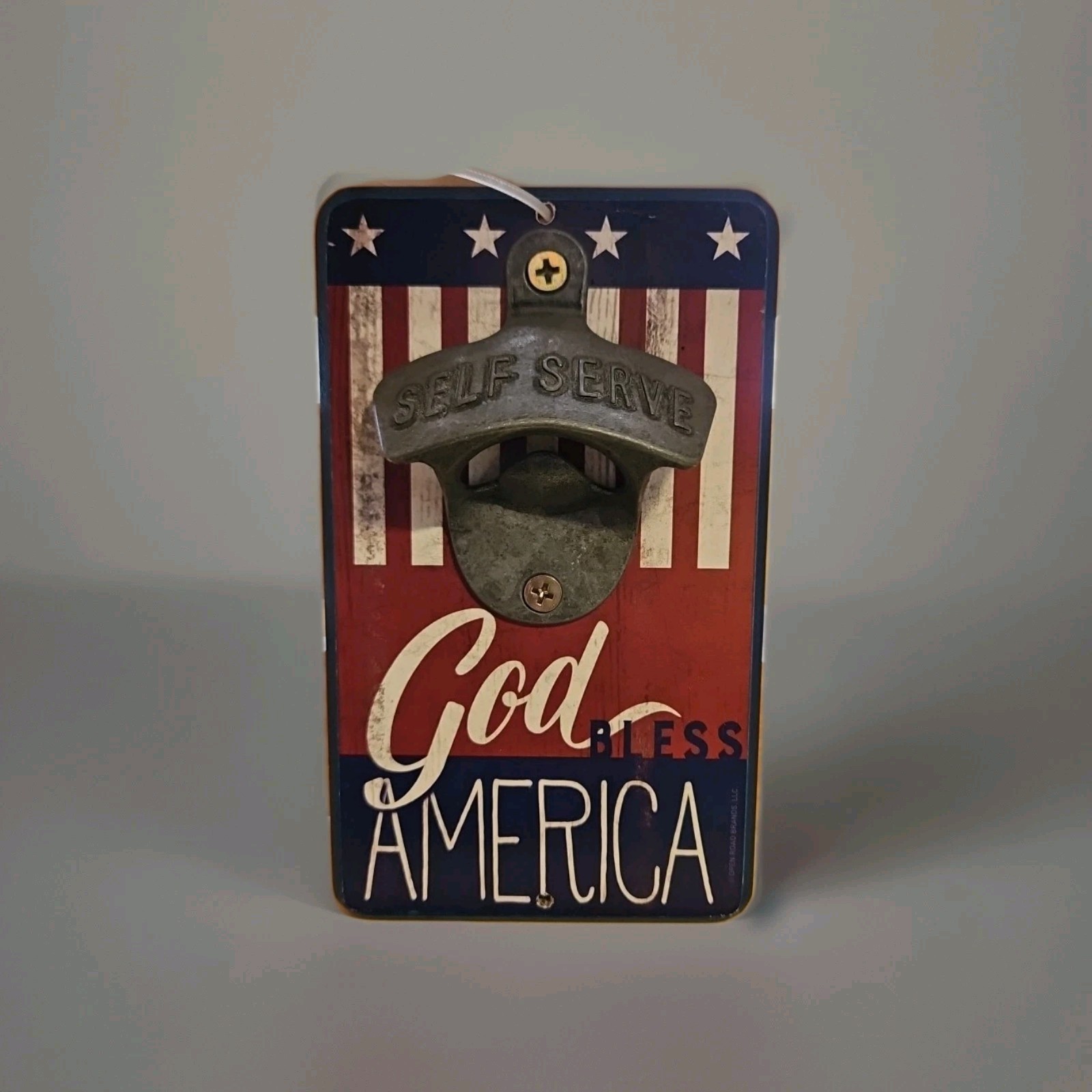 American Flag Wall Mounted Bottle Opener, God bless America, Beer/Soda Opener