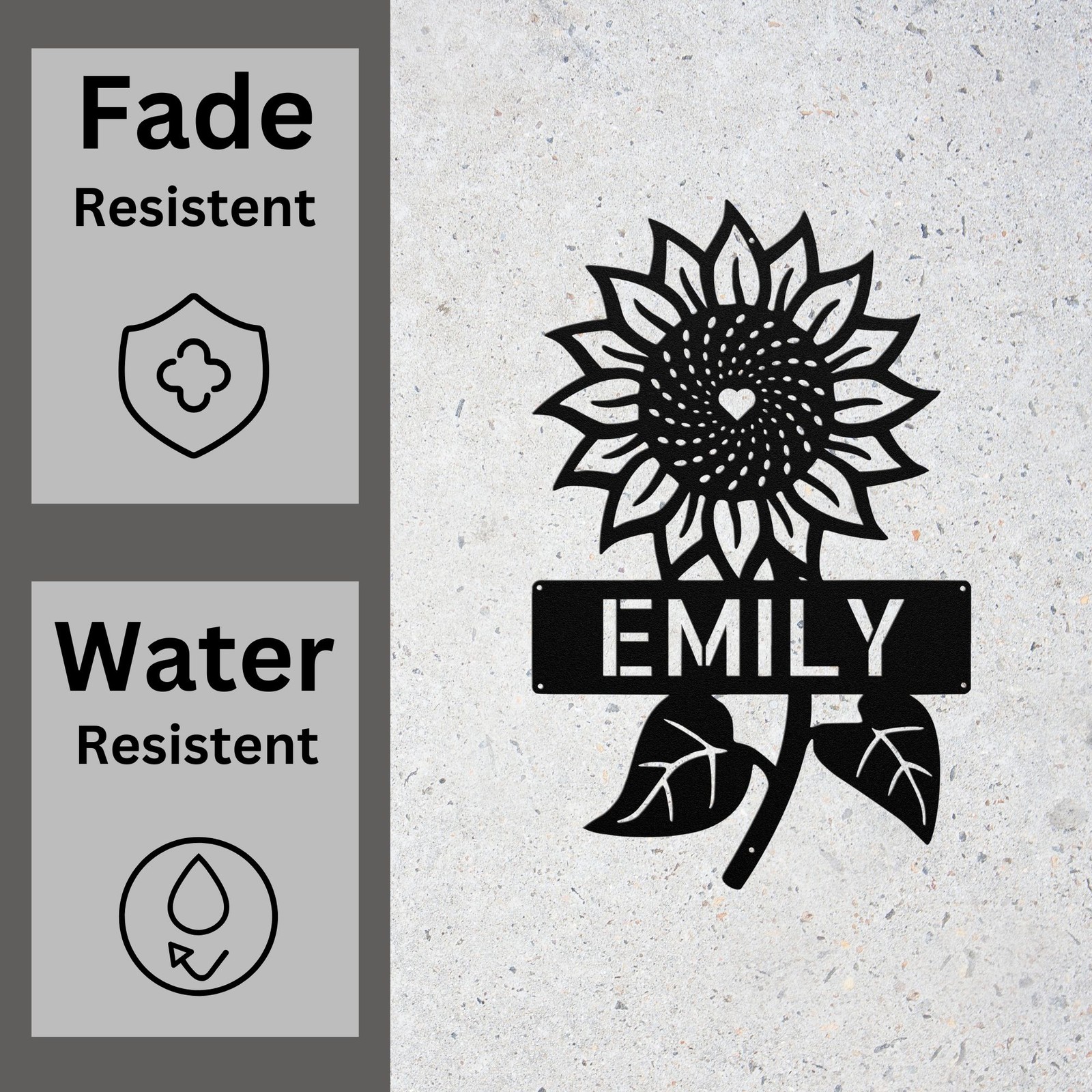 Personalized Sunflower Metal Sign Birthday Valentines Day Gift Ideas Home Decor