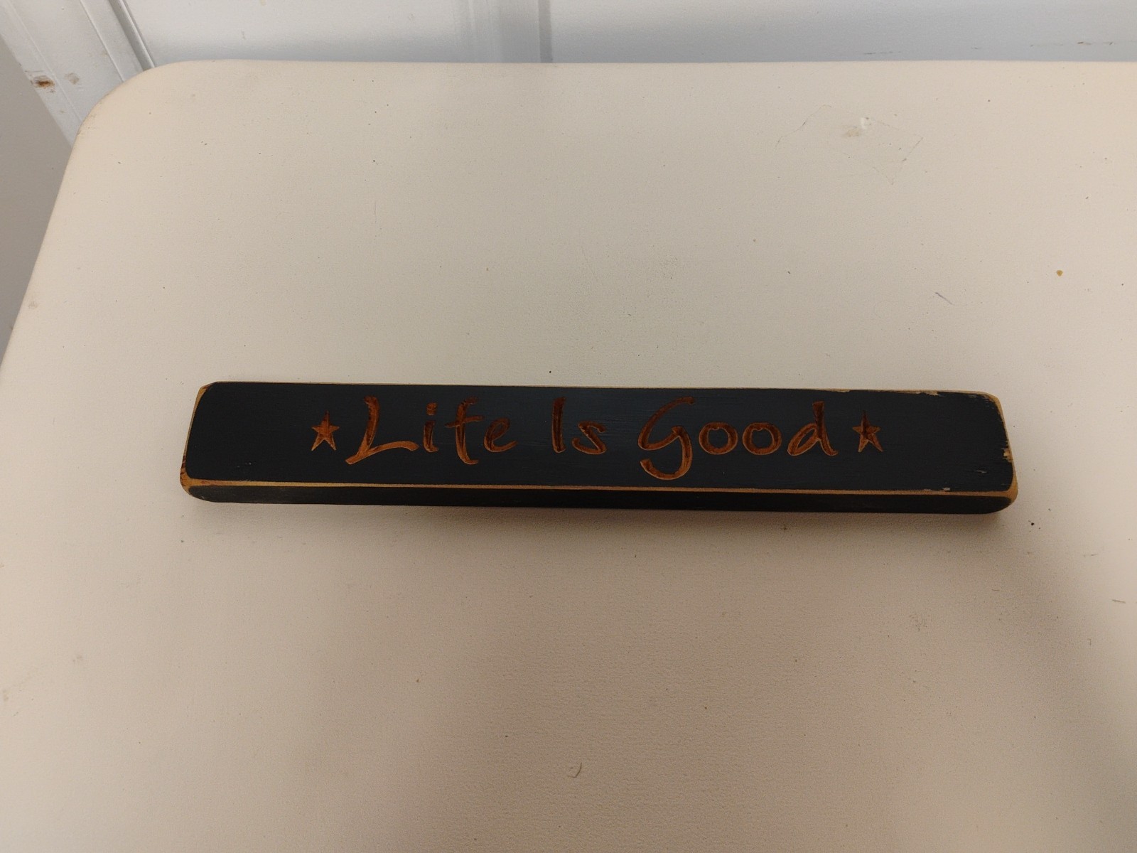 12″ Long Wooden Sign”Life Is Good”