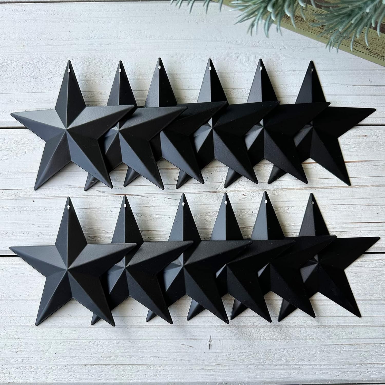 Metal Star Hanging Ornament 3.8 Inch Black Barn Star for Home Decoration Se