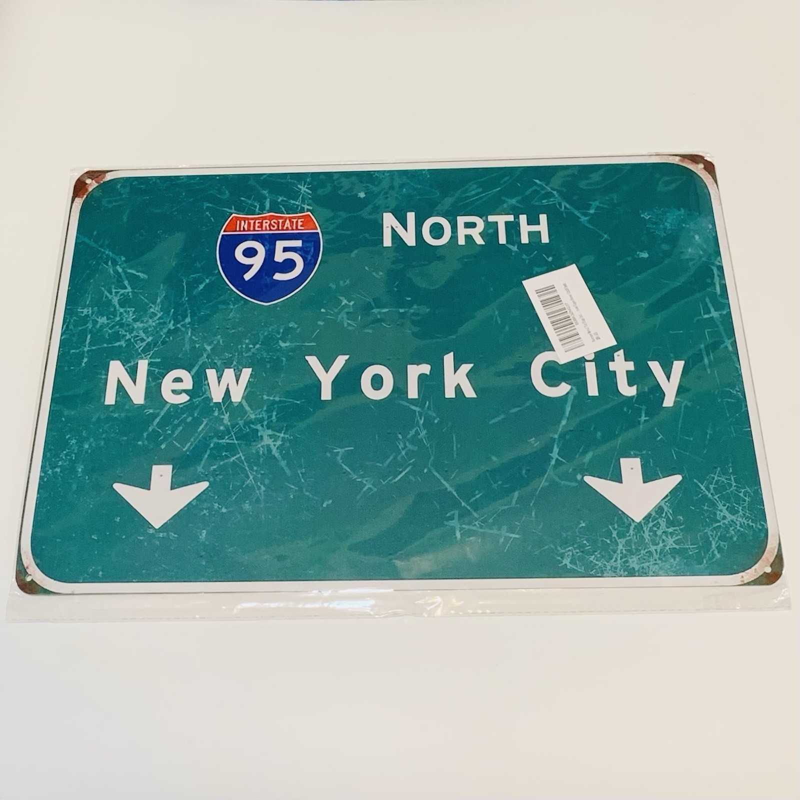 Interstate 95 North New York City 8” x 12″ Aluminum Metal Tin Highway Sign Green