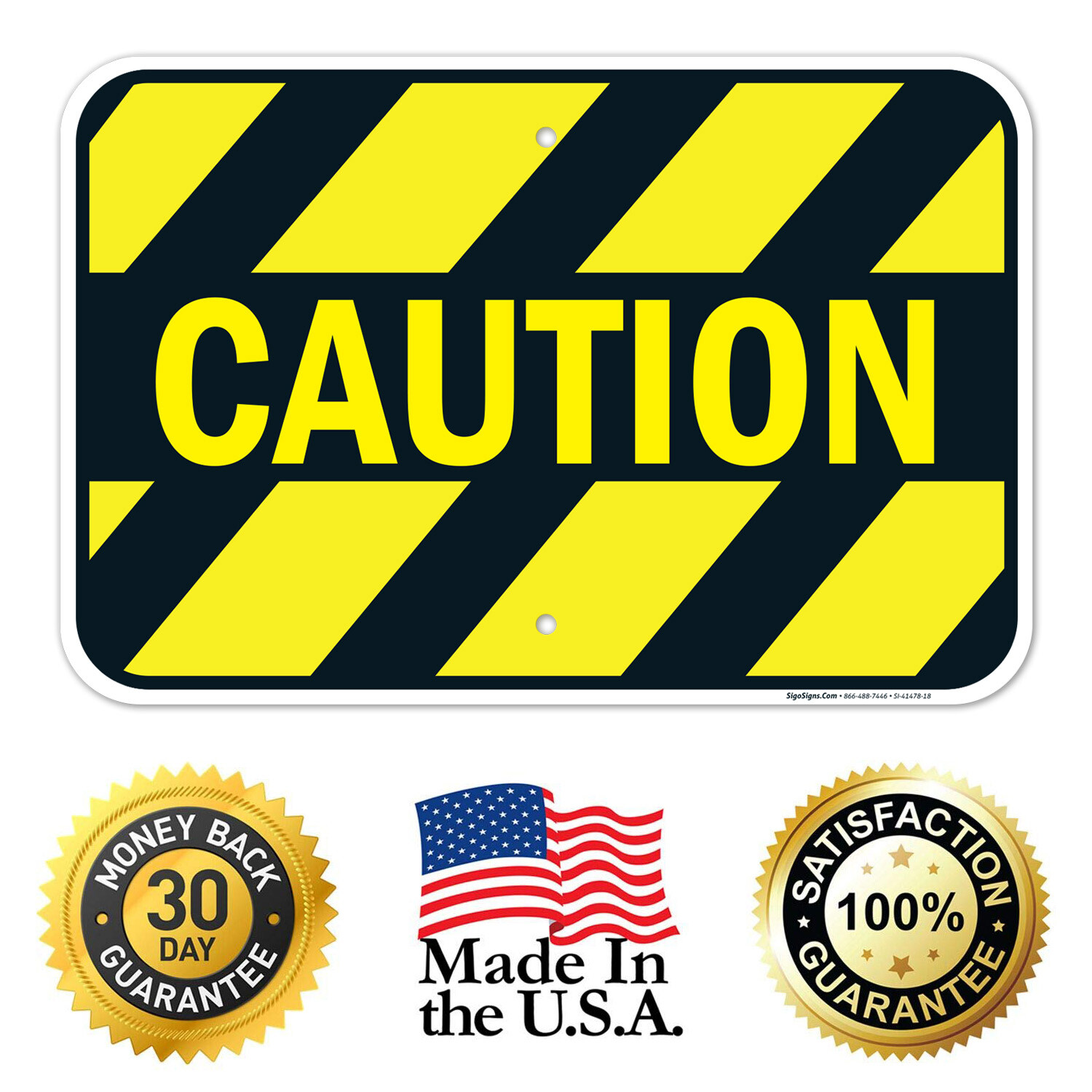 Black Yellow Striped Caution Sign,