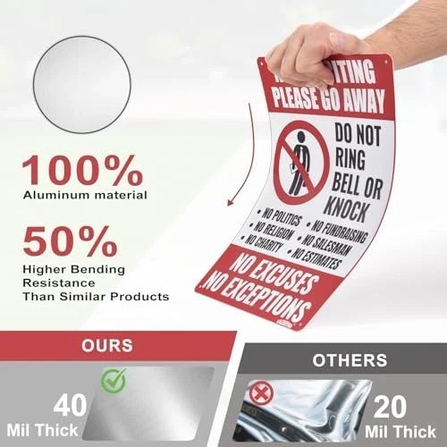 No Soliciting Sign for House,No Soliciting Signs for Home，Do Not Knock Please