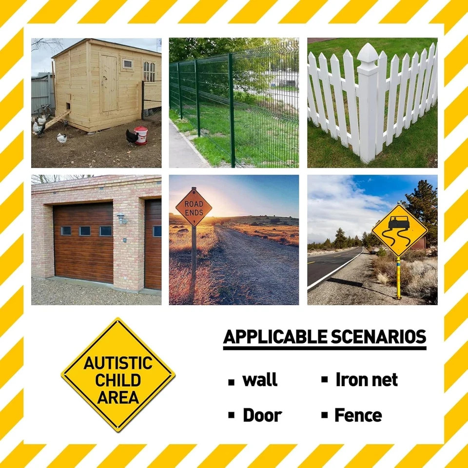 Autistic Child Area Heavy Duty Aluminum Warning Sign 12″ X 12″