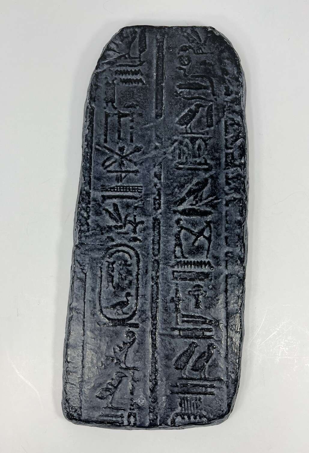 Rectangular Black Wall Plaque Decorated In Hieroglyphics Preowned
