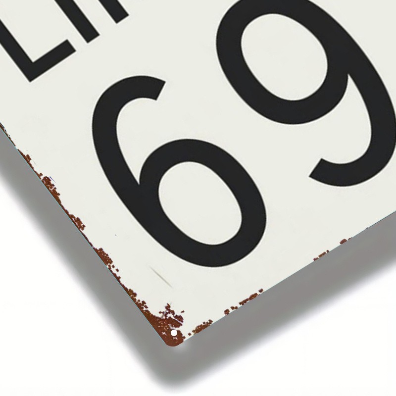 Retro Humor Metal Sign Speed Limit 69 Wall Art for Home Bar Garage Decoration