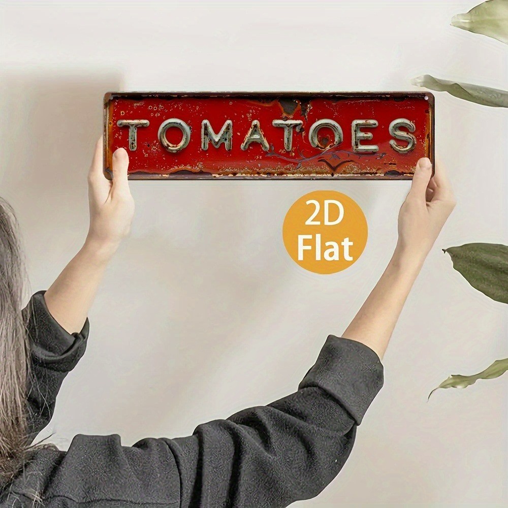 Vintage Tomatoes Wall Decor Metal Tin Sign for Home Bar Garage Yard Outdoor 16×4