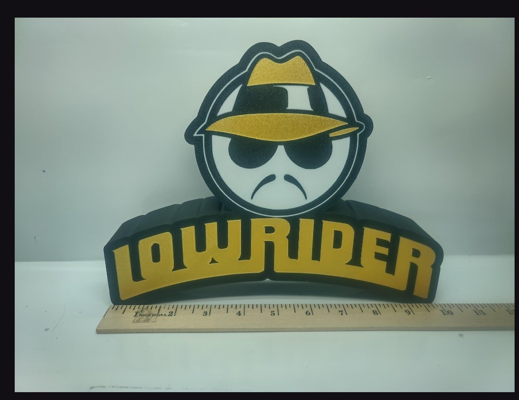 3D Printed Lowrider LED Light Sign – Automotive Desk Decor, Garage Wall Art