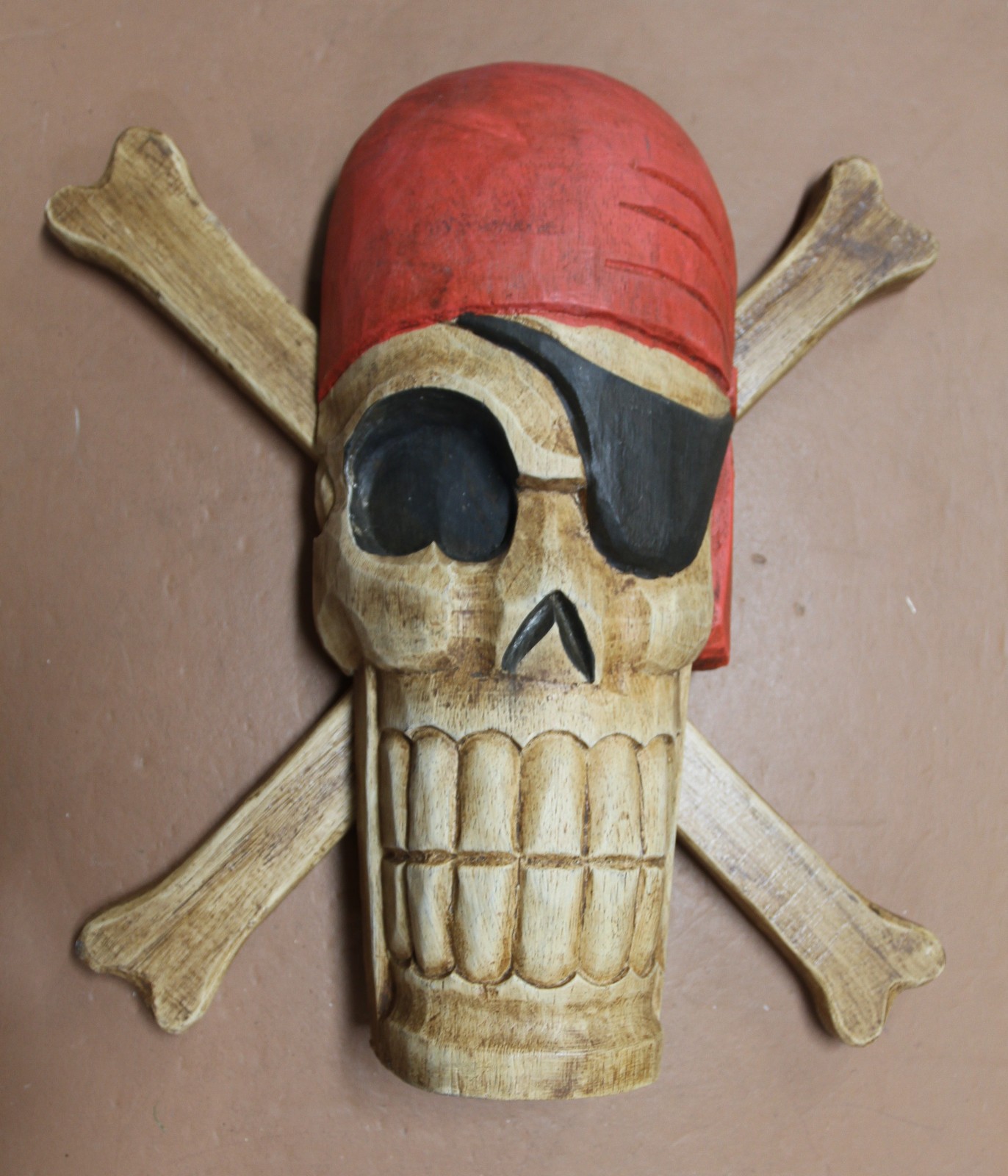 PIRATE / Large Wood Wall Hanging Pirate / Jolly Rodgers / Pirate Room Display