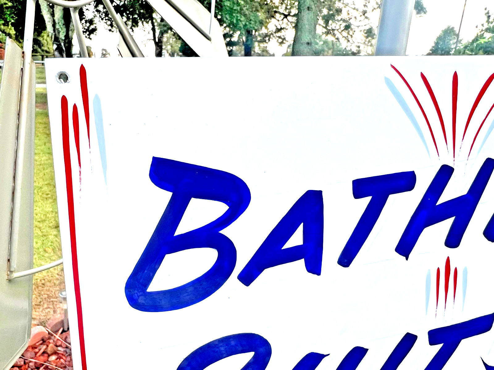 OOAK Hand Painted Lettered Old School Bathing Suits Optionl SIGN Pool Lake Decor