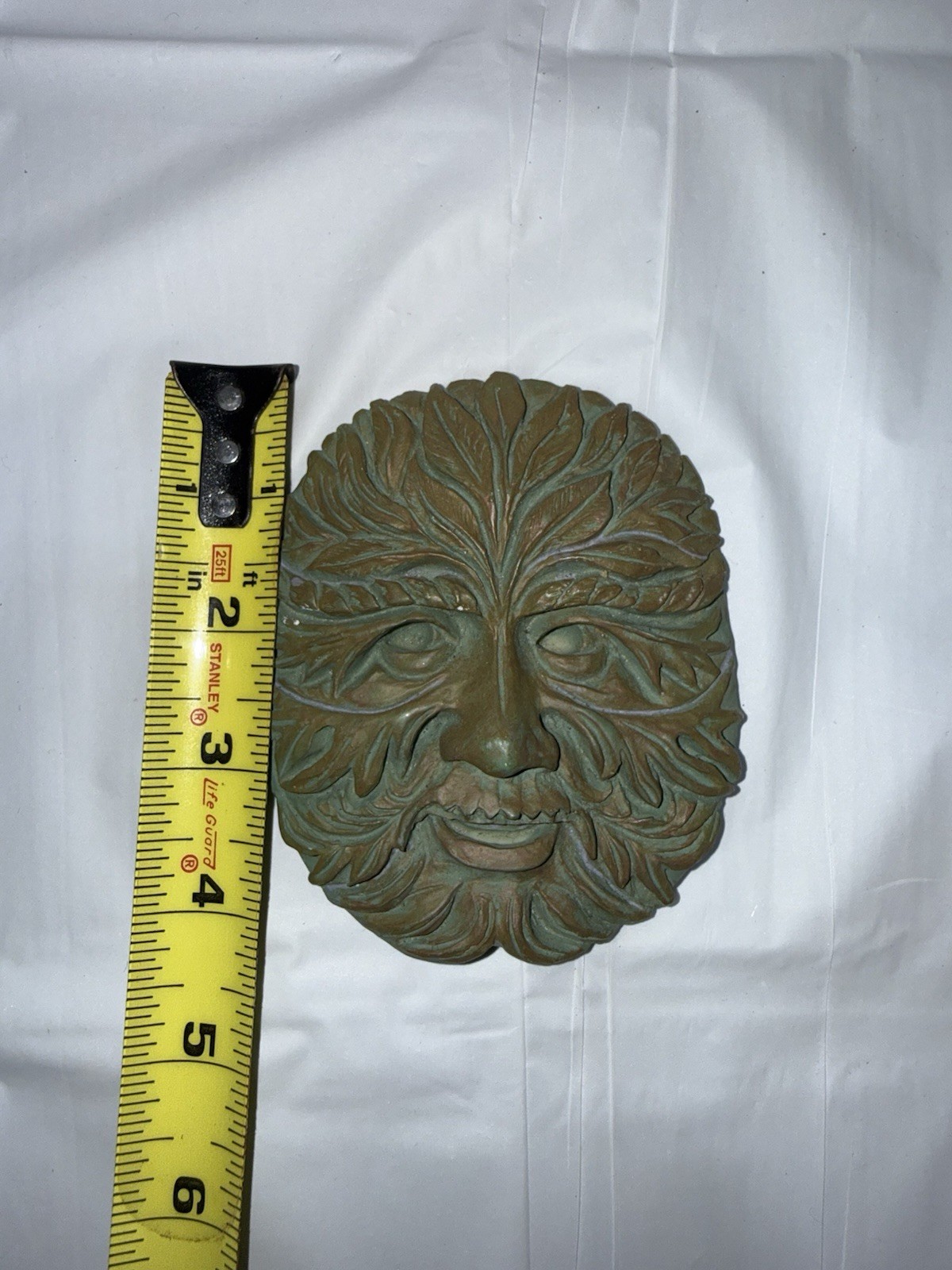 Vintage Green Man Wall Plaque Hanging 3.5″ x 4.5″