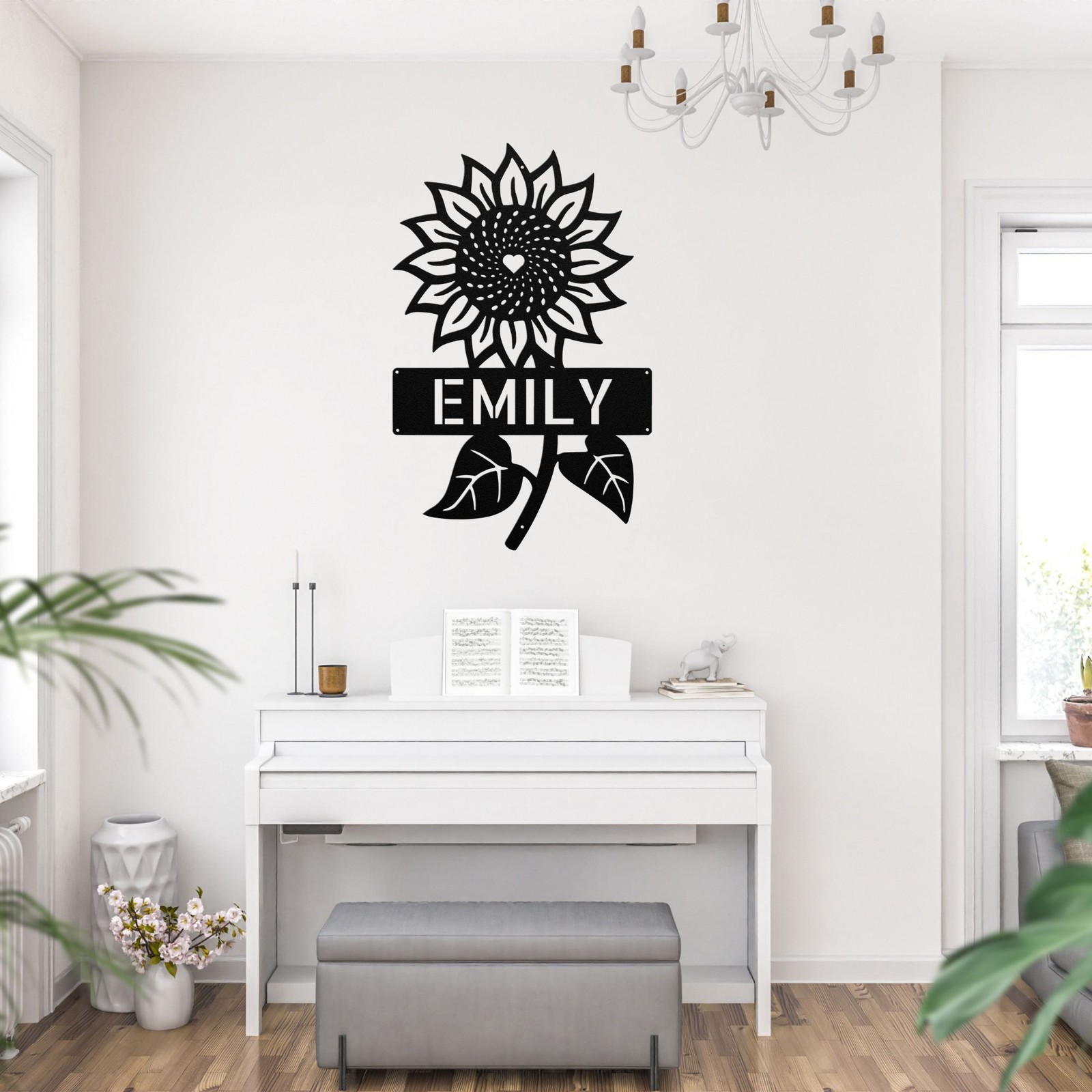 Personalized Sunflower Metal Sign Birthday Valentines Day Gift Ideas Home Decor
