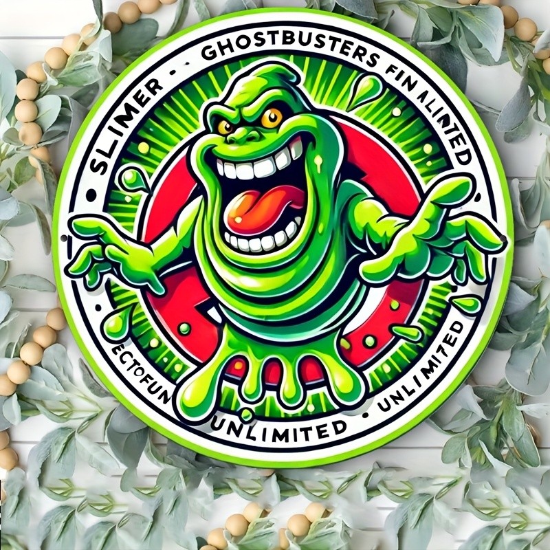Tin Metal Signs Room Decor “Slimer Ghostbusters” 2D Rural Farmhouse Plaque for H