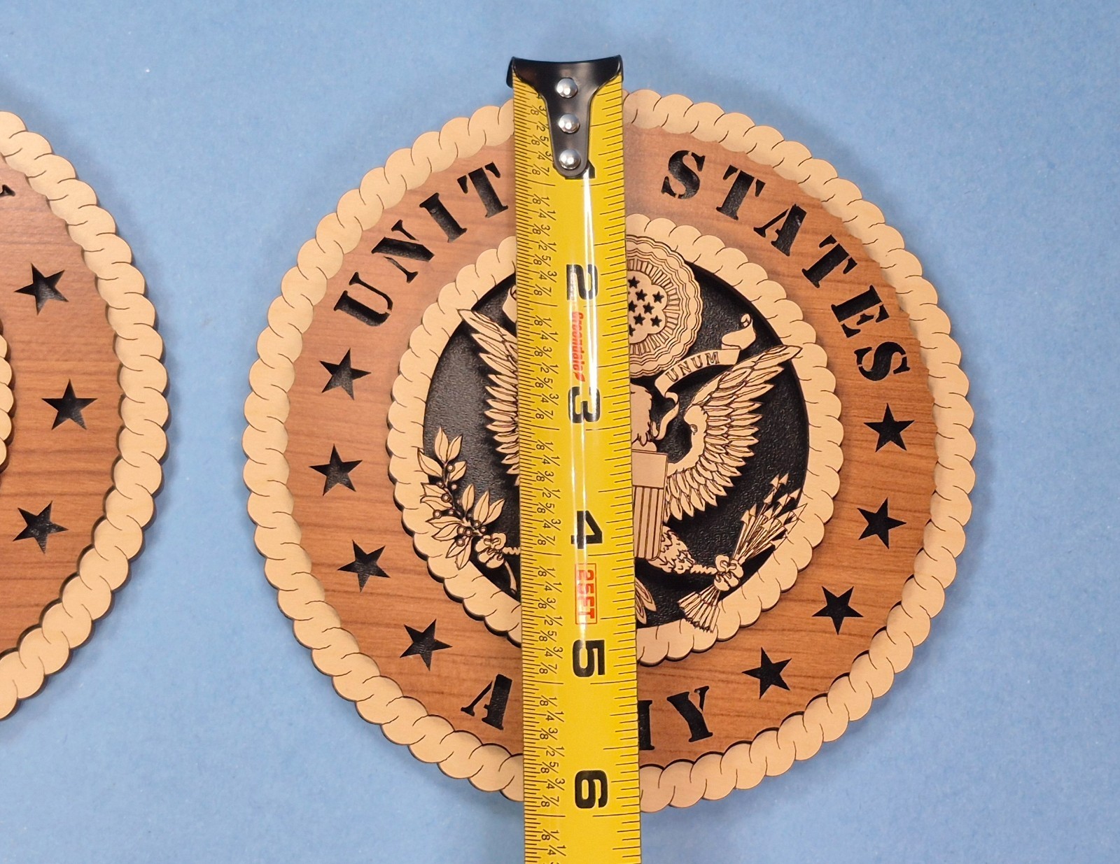 (2) United States Army Laser Cut 3D Wood Wall Tribute Wall Plaques 6”