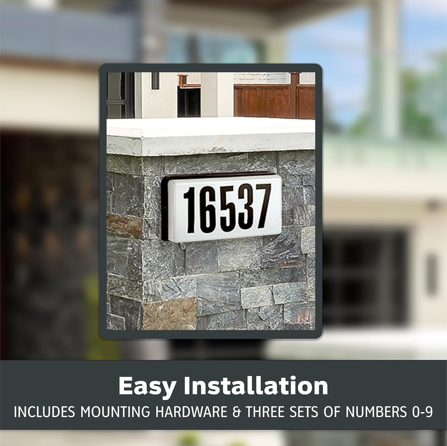 Stylish Outdoor Lighted Address Sign – Easily Visible 10 Inch House Number Sign