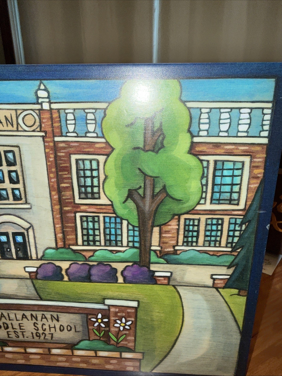 Sincerely Sticks Des Moines Callanan Public School Colorful Wall Plaque 9” x 9”