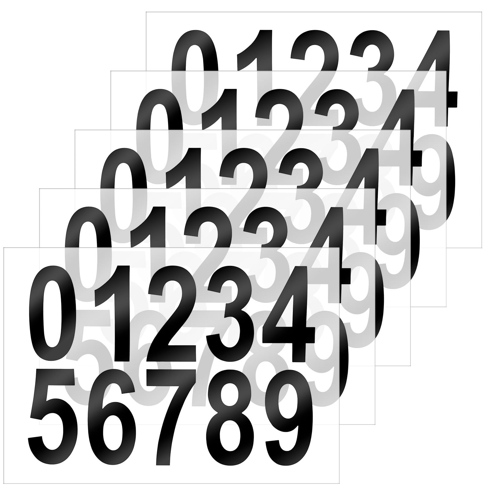 0-9 Reflective Vinyl Mailbox Numbers Stickers for Outside 5 Set Black