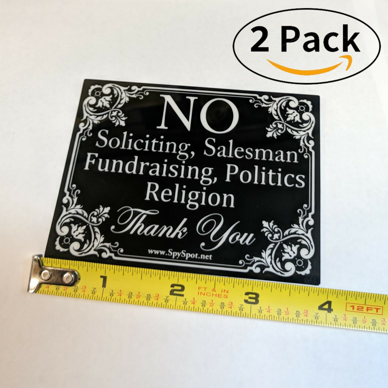 2 Pack of No Soliciting Sign Sticker Vinyl for Door Window Weatherproof Decal