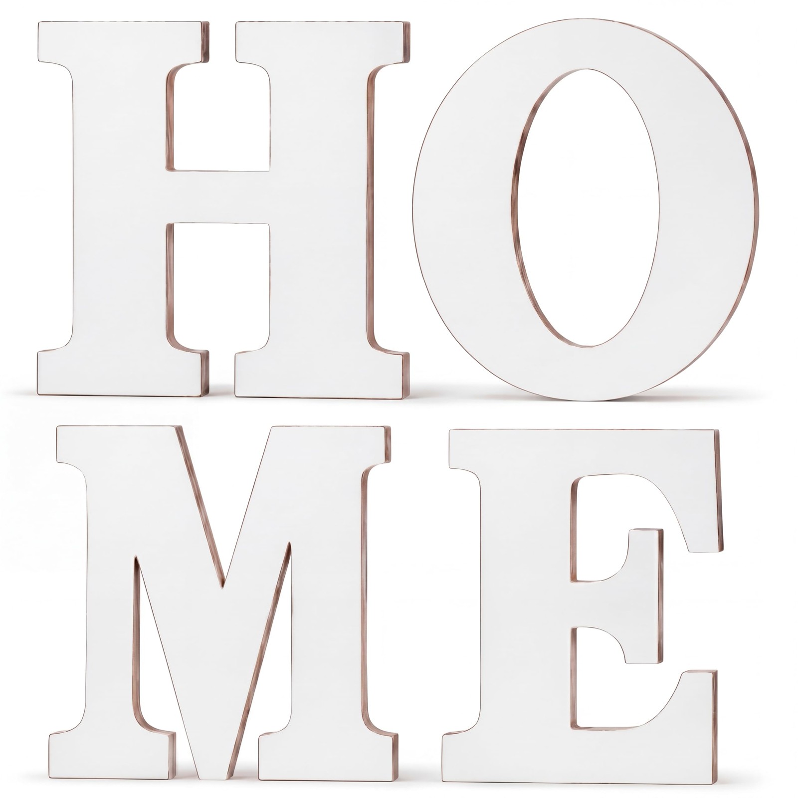 4 Pack 12 Inch Wooden Home Sign Wall Hanging Decor Farmhouse Letters for Wall…