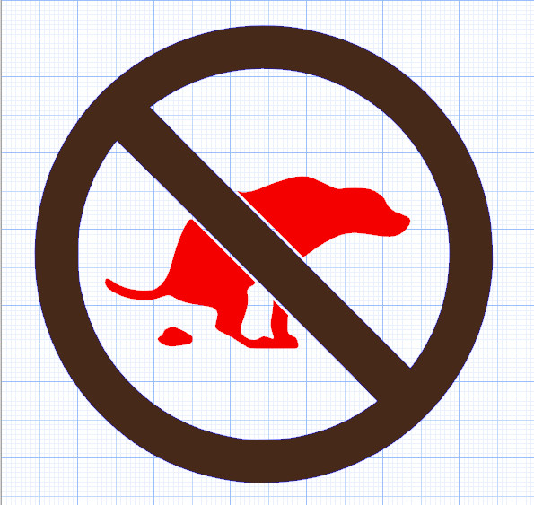 6″ Glossy Vinyl Sticker Decal No Dog Poo Oracal 651 New Red & Brown