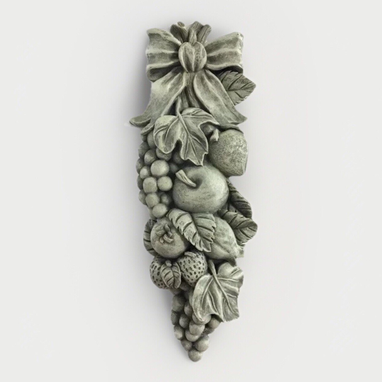 Italian Style Fruit Bouquet Faux Stone Wall Plaque – 13.5” x 5” x 1”