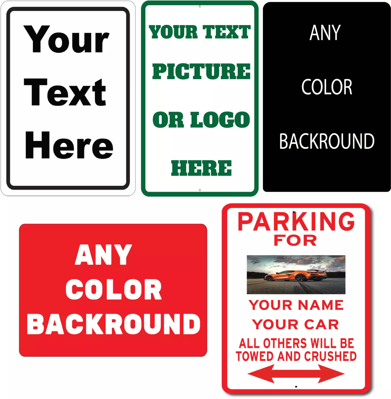 Personalized Custom Metal Aluminum Sign for Outdoor, Indoor, Home Office, Yard