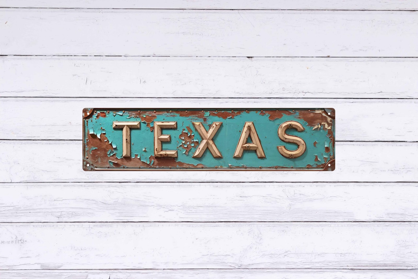 Rustic Texas Metal Tin Sign 4×16 in Vintage Wall Art with for Home Door Garde…