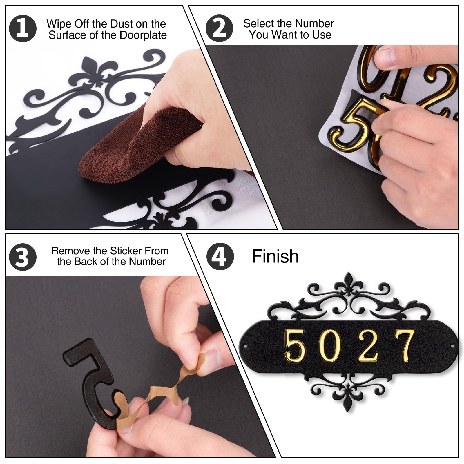 House Numbers for Outside,Metal House Address Numbers for Hotel House Home Offic