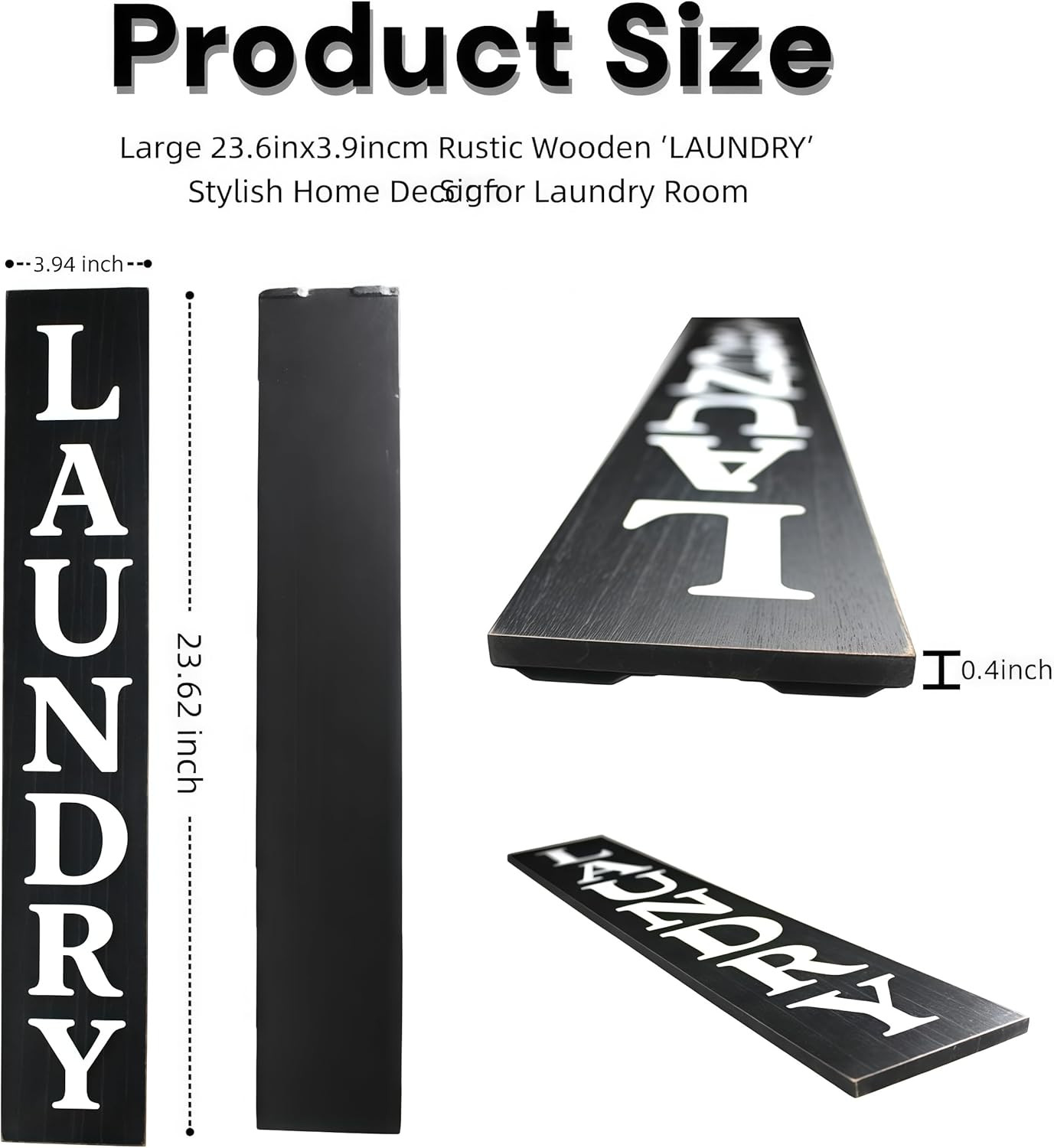 Laundry Room Sign 24In*4In Large Wooden Vertical Laundry Room Decor for Laundry