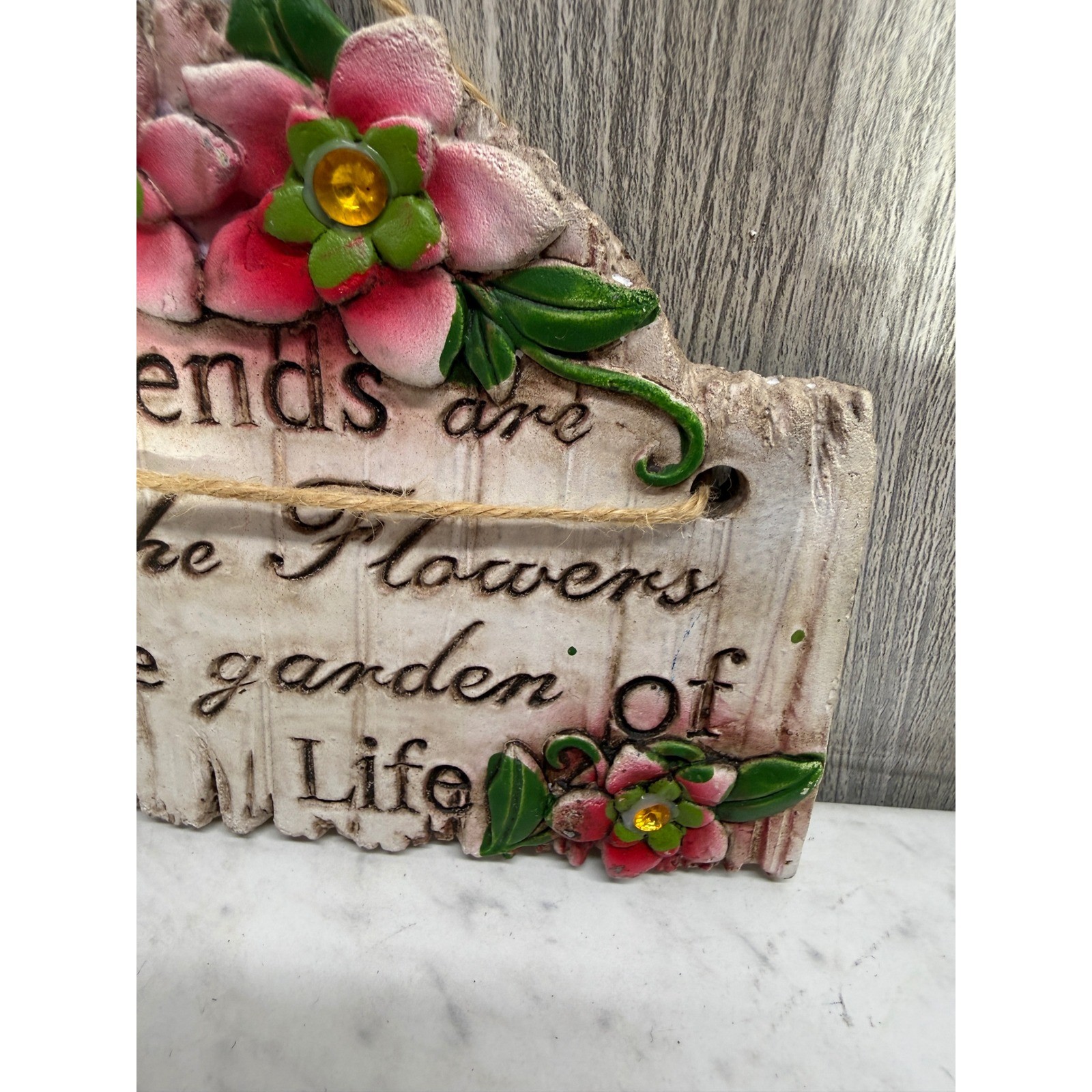 Greenbrier International Friends Flowers Garden of Life Wall Plaque Sign 7.5in