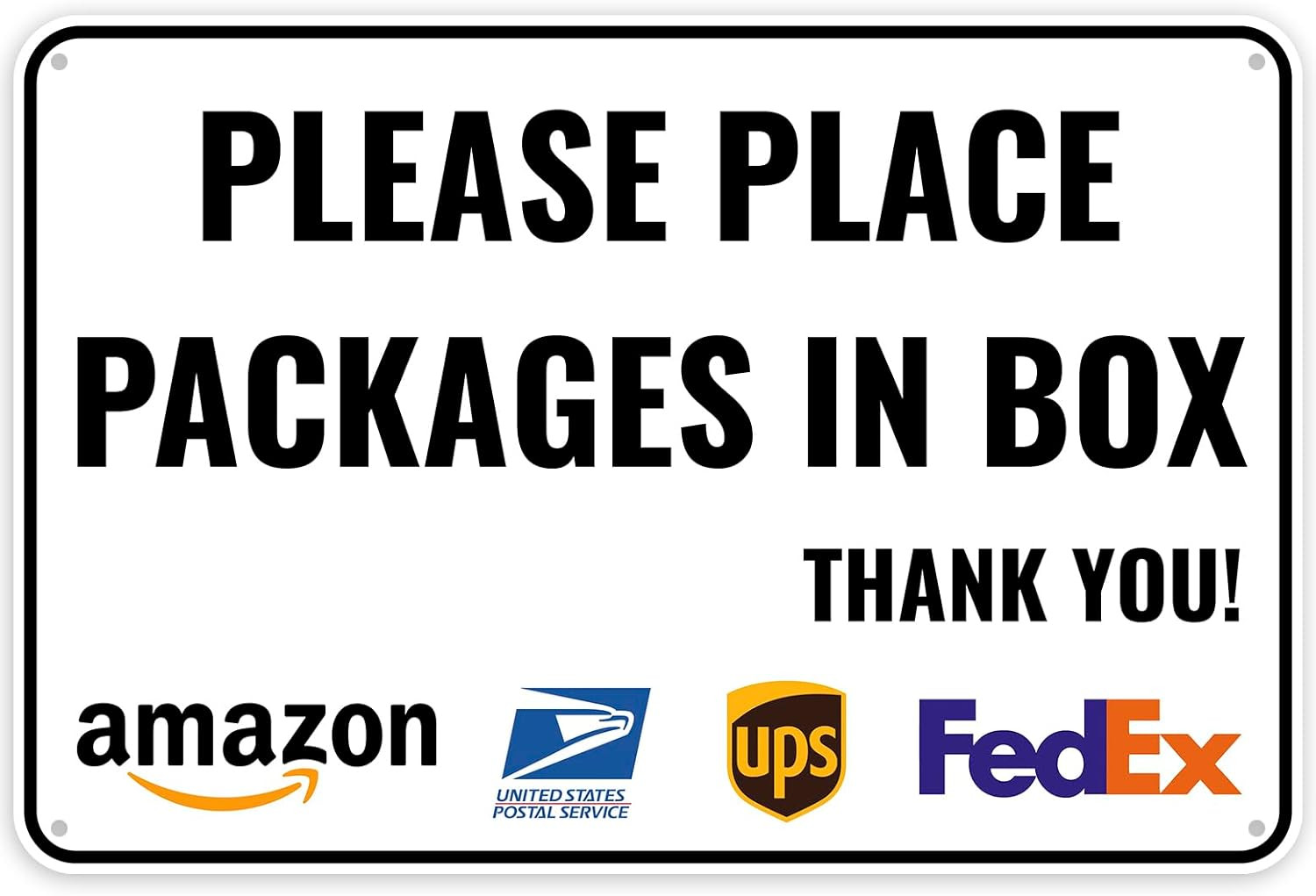 1PC Delivery Sign for Packages – Please Place Packages in Box, 12 X 8 Inches – A