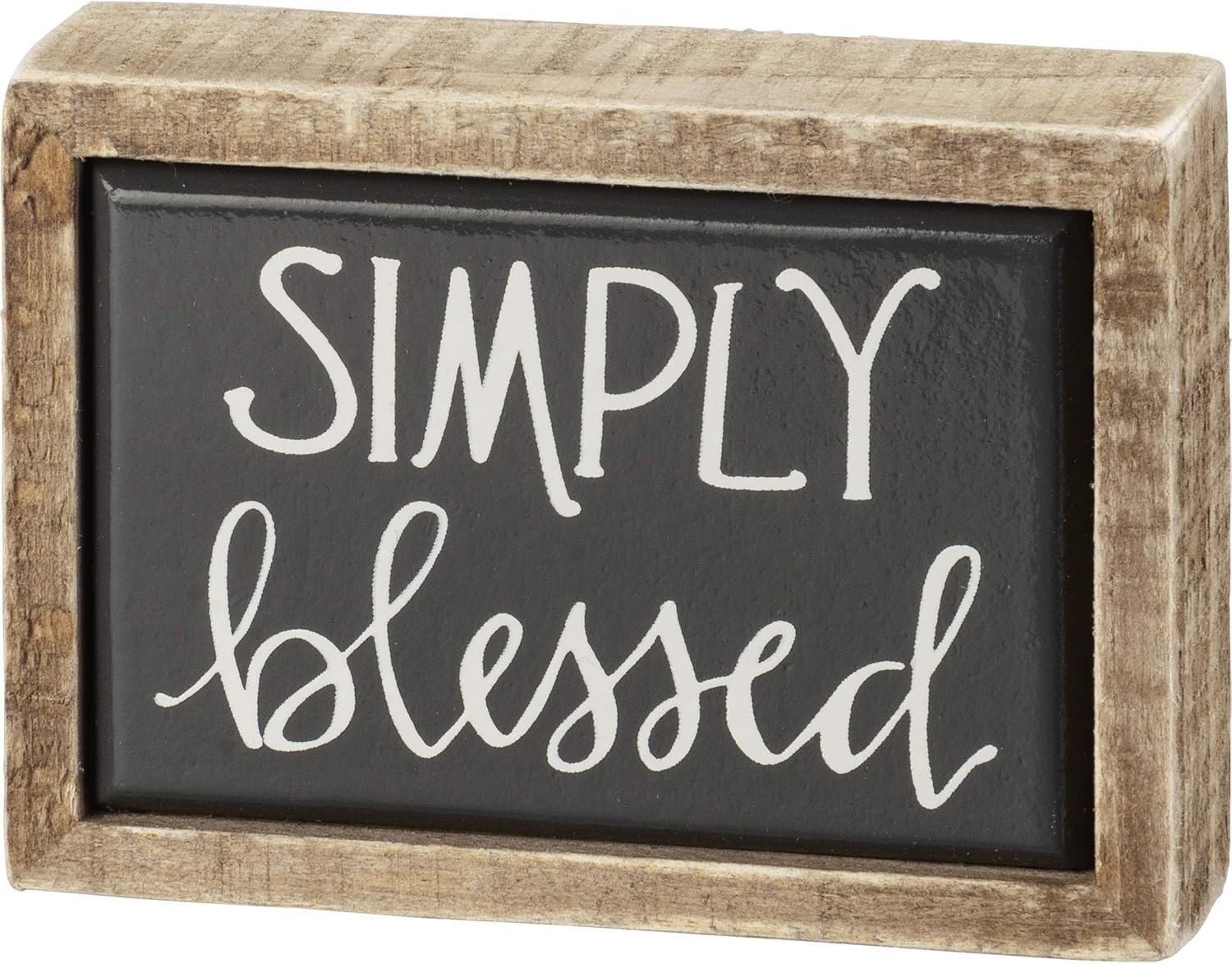 Simply Blessed Primitive by Kathy Wood Enamel Mini Sign 3 in x 4 in