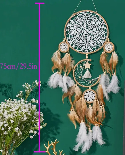 DREAMCATCHER-5 Pack Large Size Dreamcatchers, Moon and Stars Handmade