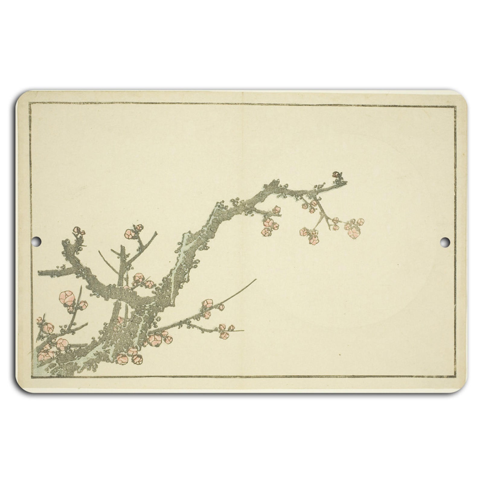 Plum Branch Sign BanginPrints Aluminum 8×12 Rectangular Floral Decor