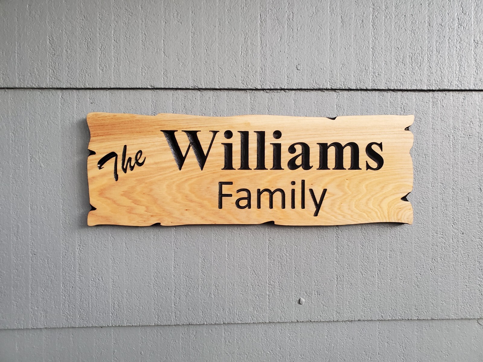 Custom Family Last Name Sign Rustic Carved Outdoor Indoor Wood Wall Art Plaque