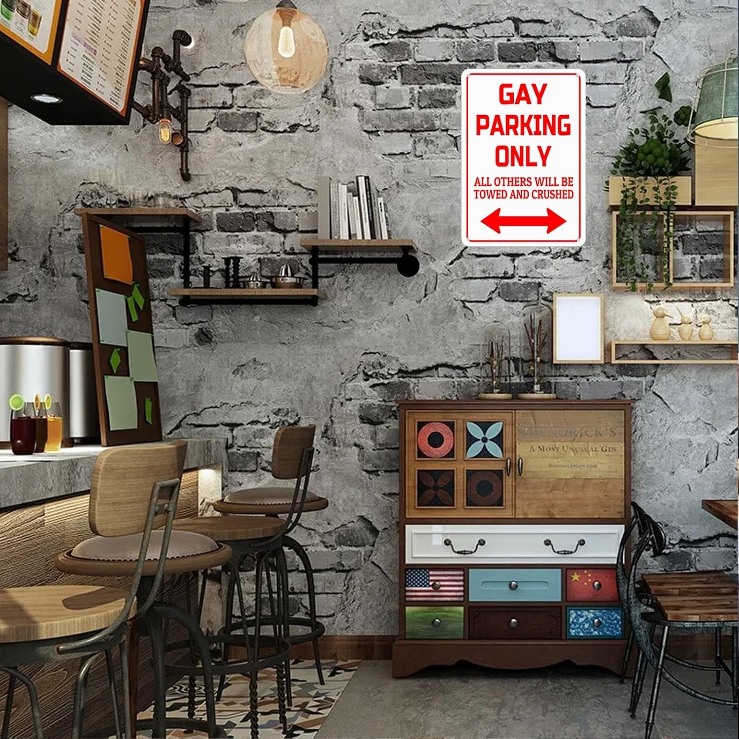 Gay Parking Only Sign Funny Plaque Garage Bar Wall Decor 12x8inches,