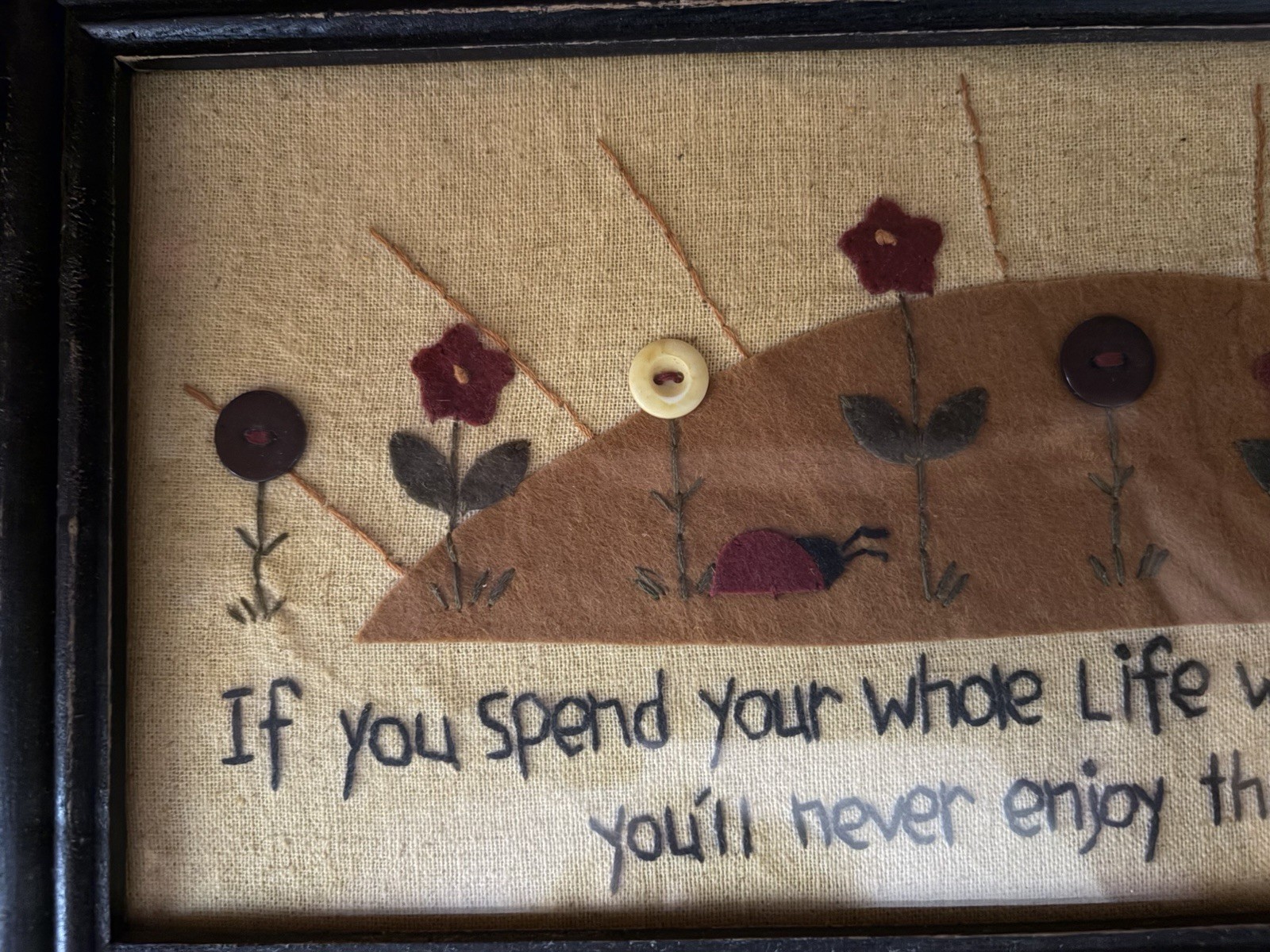 Rustic Wood Framed Floral Quote Plaque Wall Mounted Hanging Horizontal