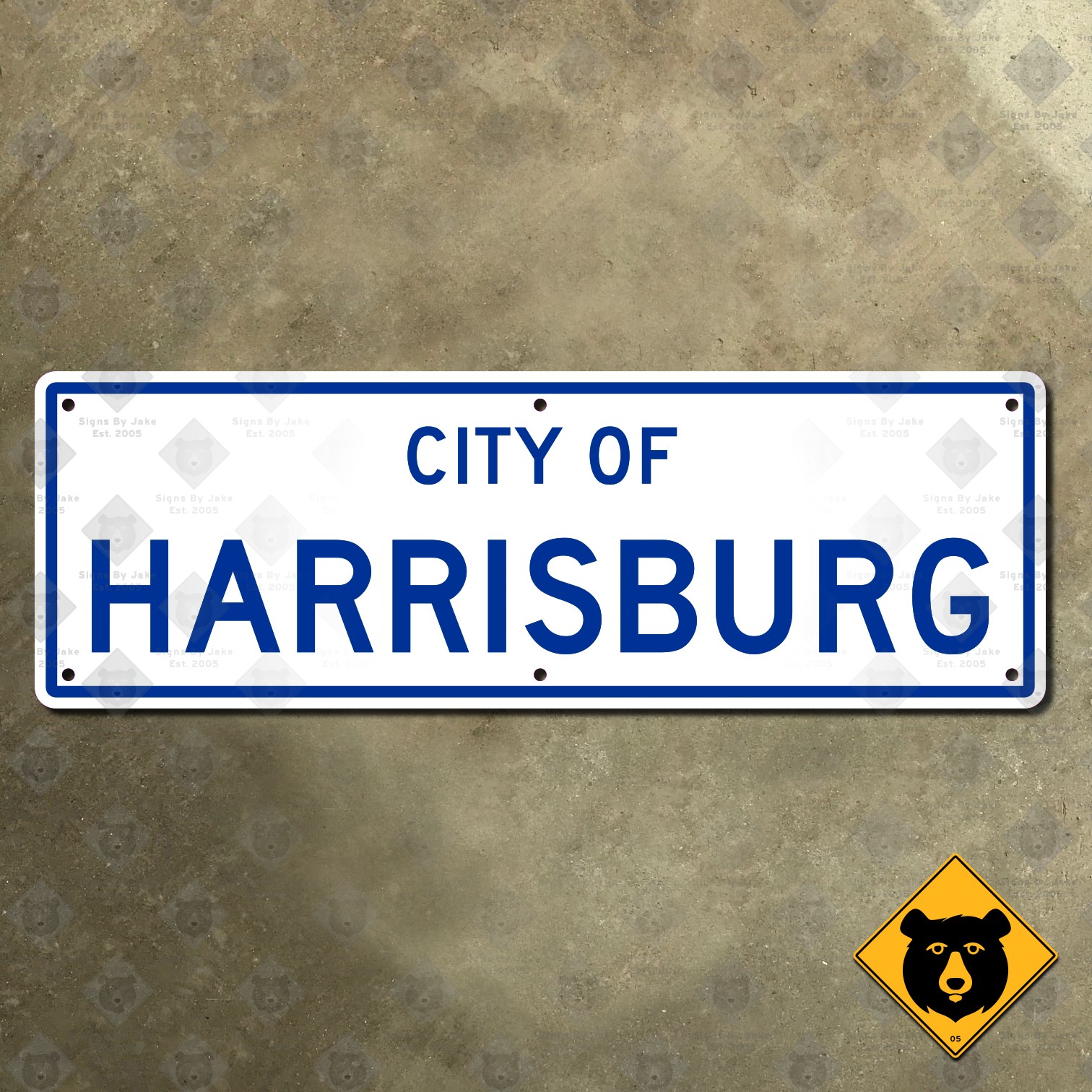 City of Harrisburg Pennsylvania limit boundary street highway road sign 21×7