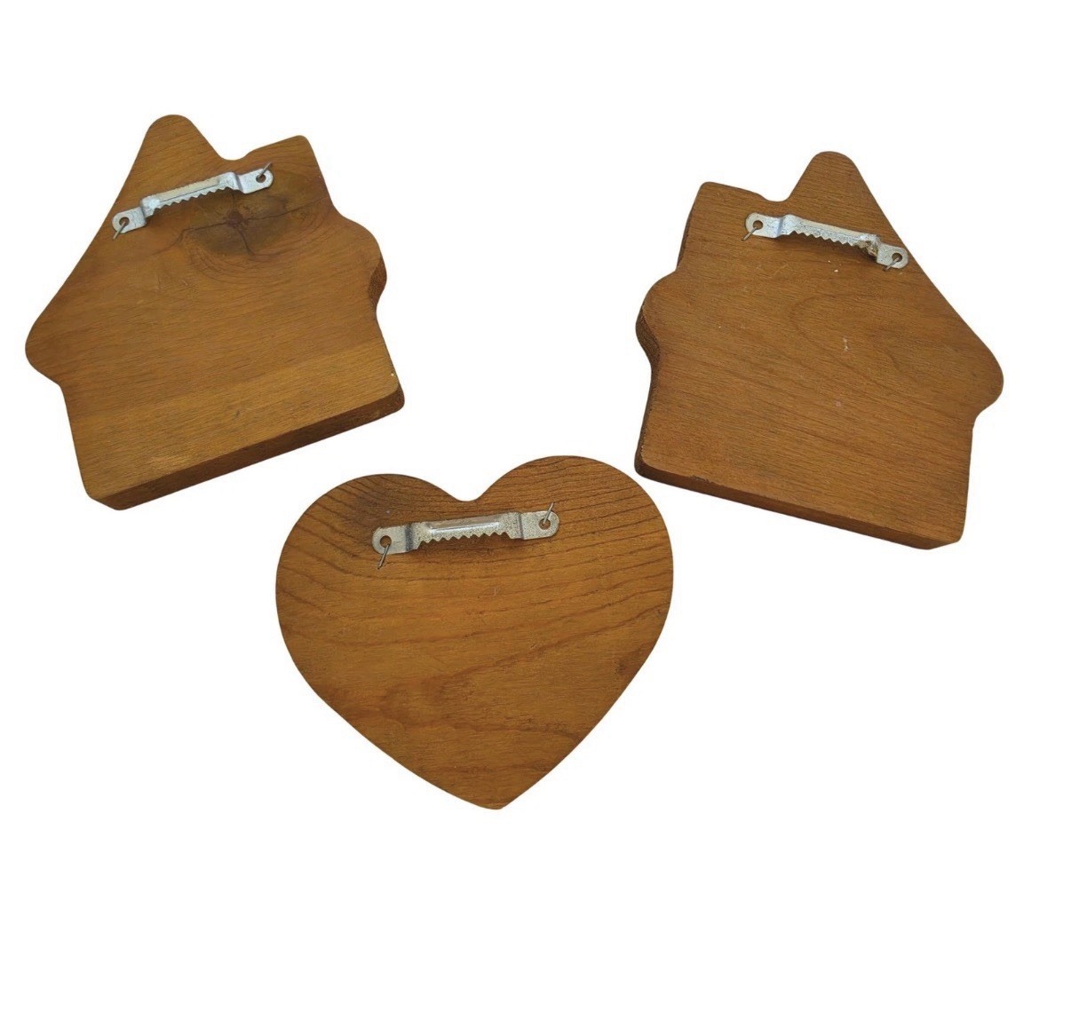 Vintage Home Sweet Home 3 Pc Wooden plaque- Hand Painted Folk Art Houses & Heart