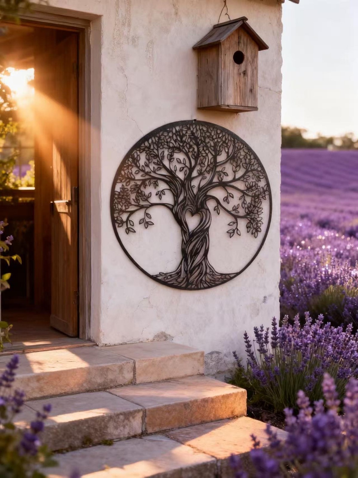 Tree Of Life Metal Wall Hanging Mural, Large Metal Tree of Life Design Wall Art