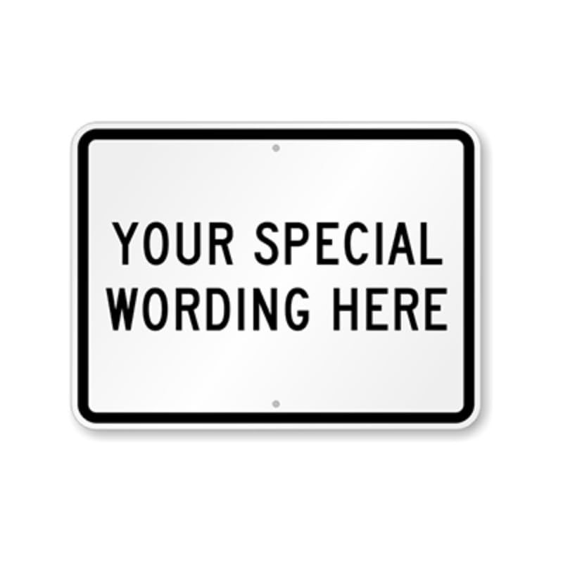 Custom Black Horizontal Template Aluminum Weatherproof Sign b00872