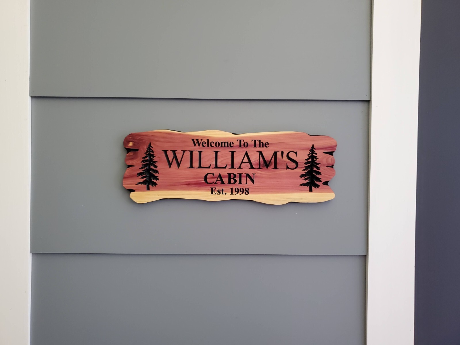 Custom Family Name Cabin Sign Carved Wood Vacation Home Established Date Plaque