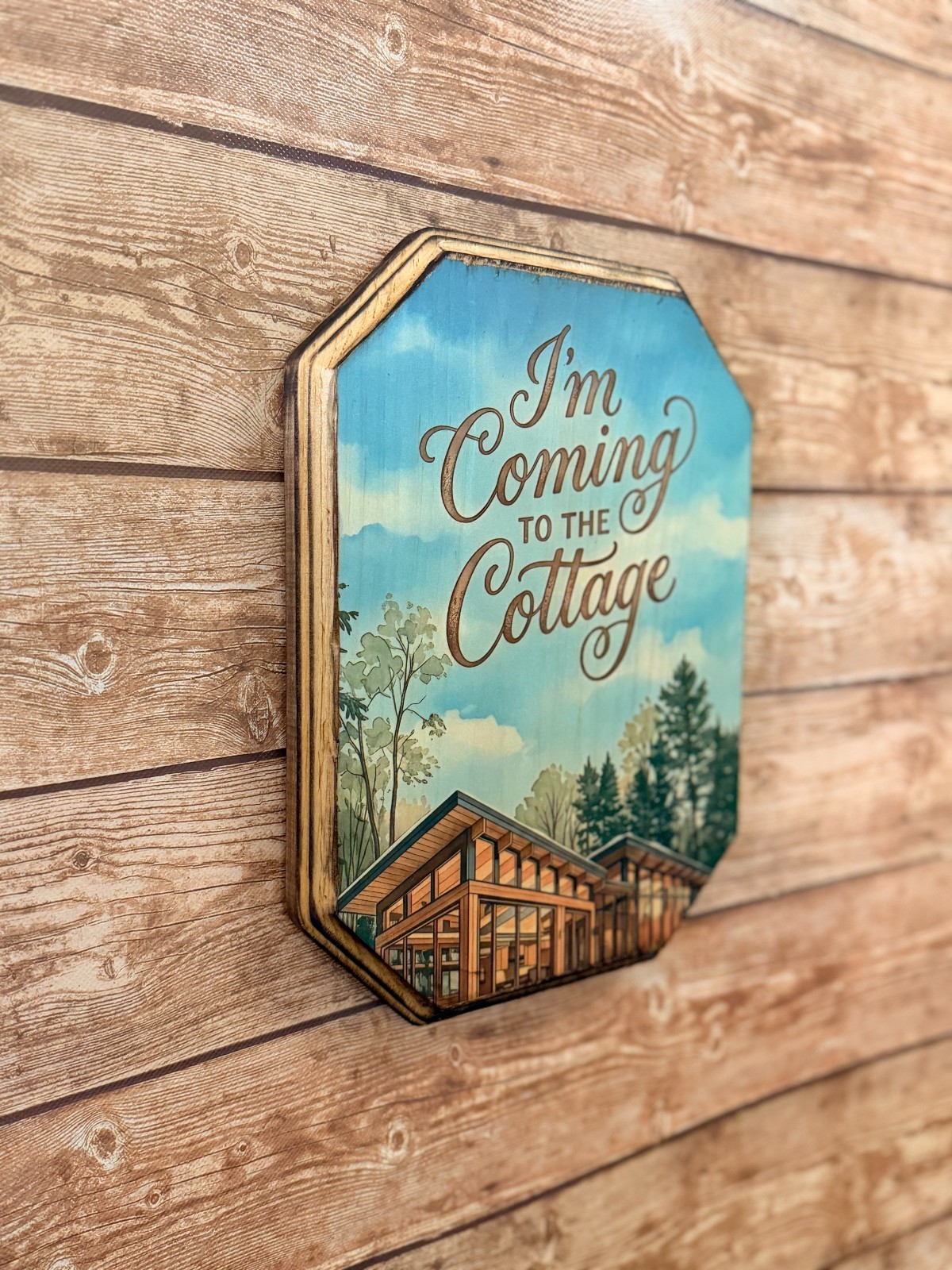 I’m Coming to The Cottage Wood Sign Handmade Wooden Wall Plaque Heated Rivalry