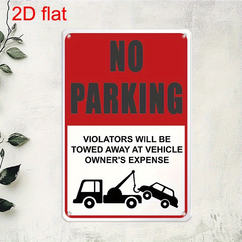 Bold No Parking Tow Sign Metal Tin Plate Private Property Outdoor Wall Art Gift