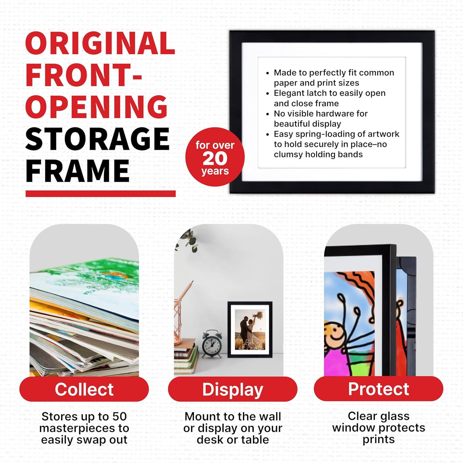 Li’L Davinci Art Cabinet, Stores up to 50 Pieces of 8.5 X 11 Inch Art, Outer Woo