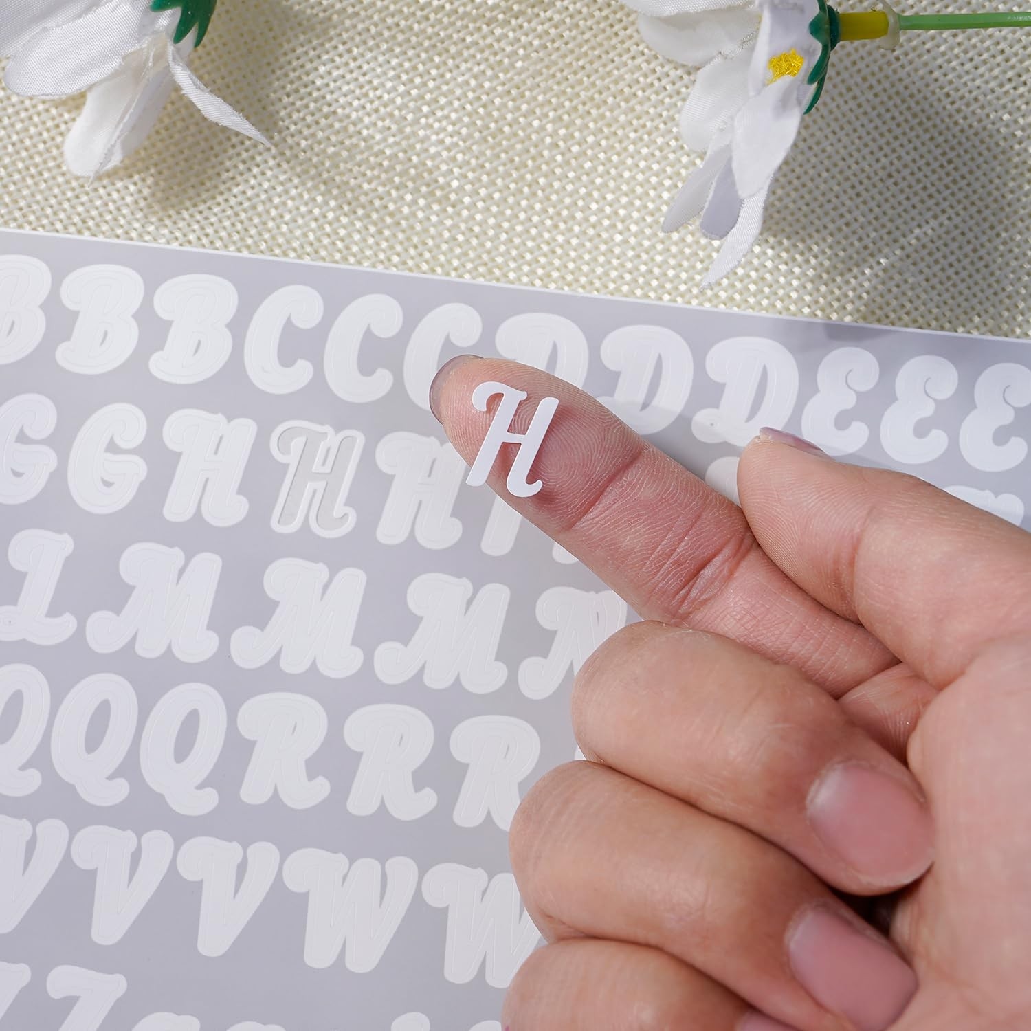 2000 Pieces 10 Sheets Vinyl Letter Stickers Small, 1/2 Inch Cursive Letter, S…